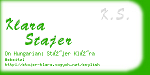 klara stajer business card
